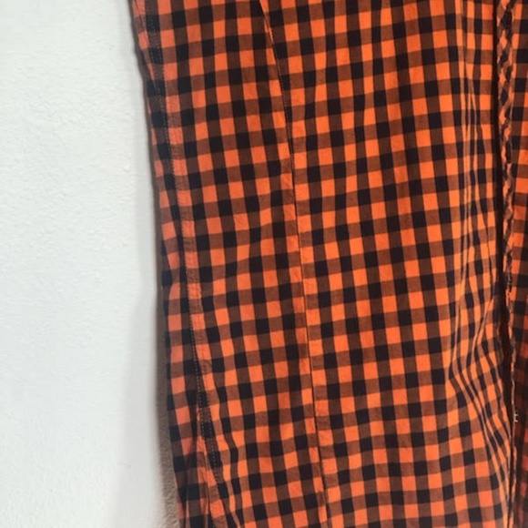 Large Men's Jared Lang Orange Blue Plaid Check - Picture 4 of 8